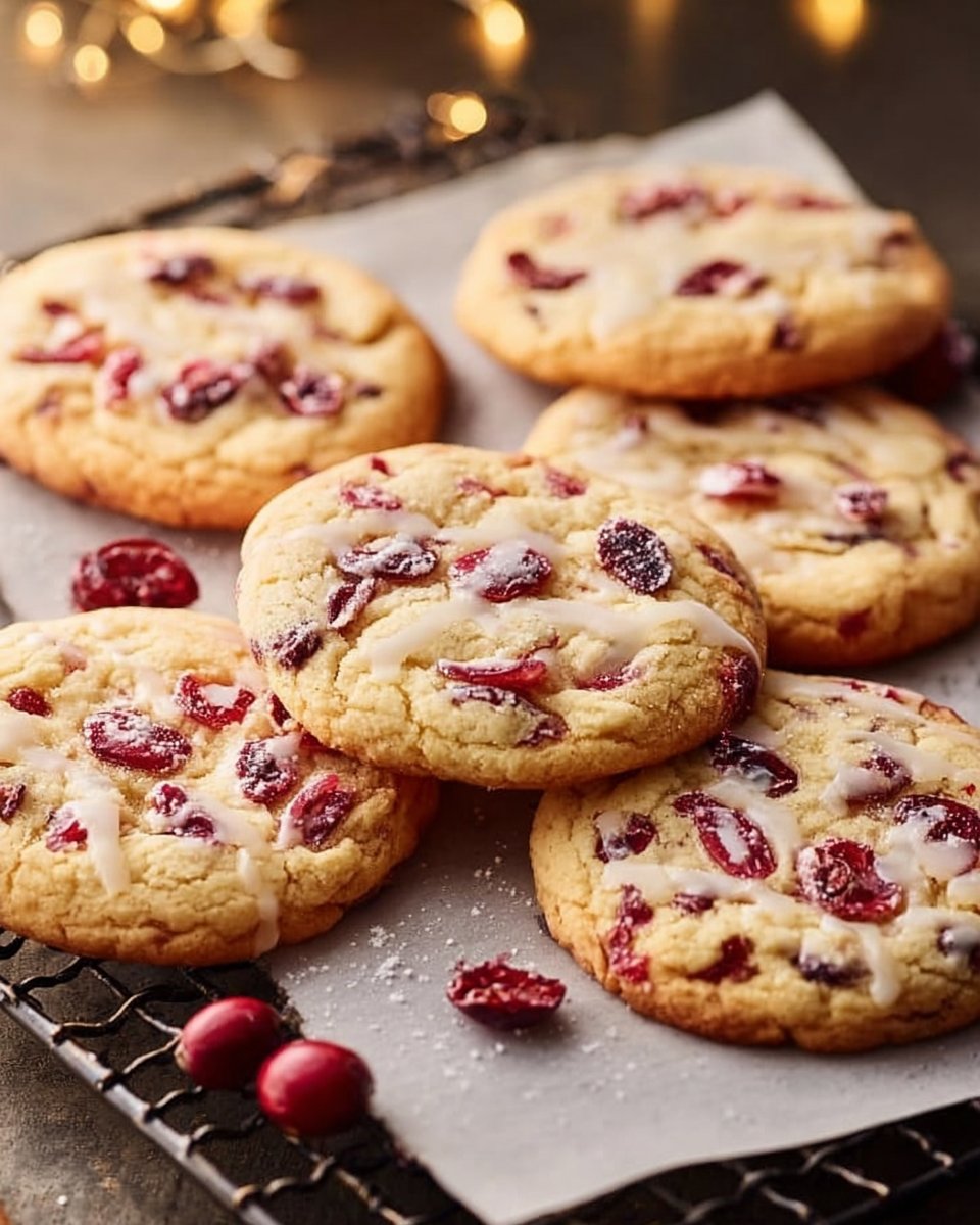 Chewy Christmas Cranberry Orange Cookies