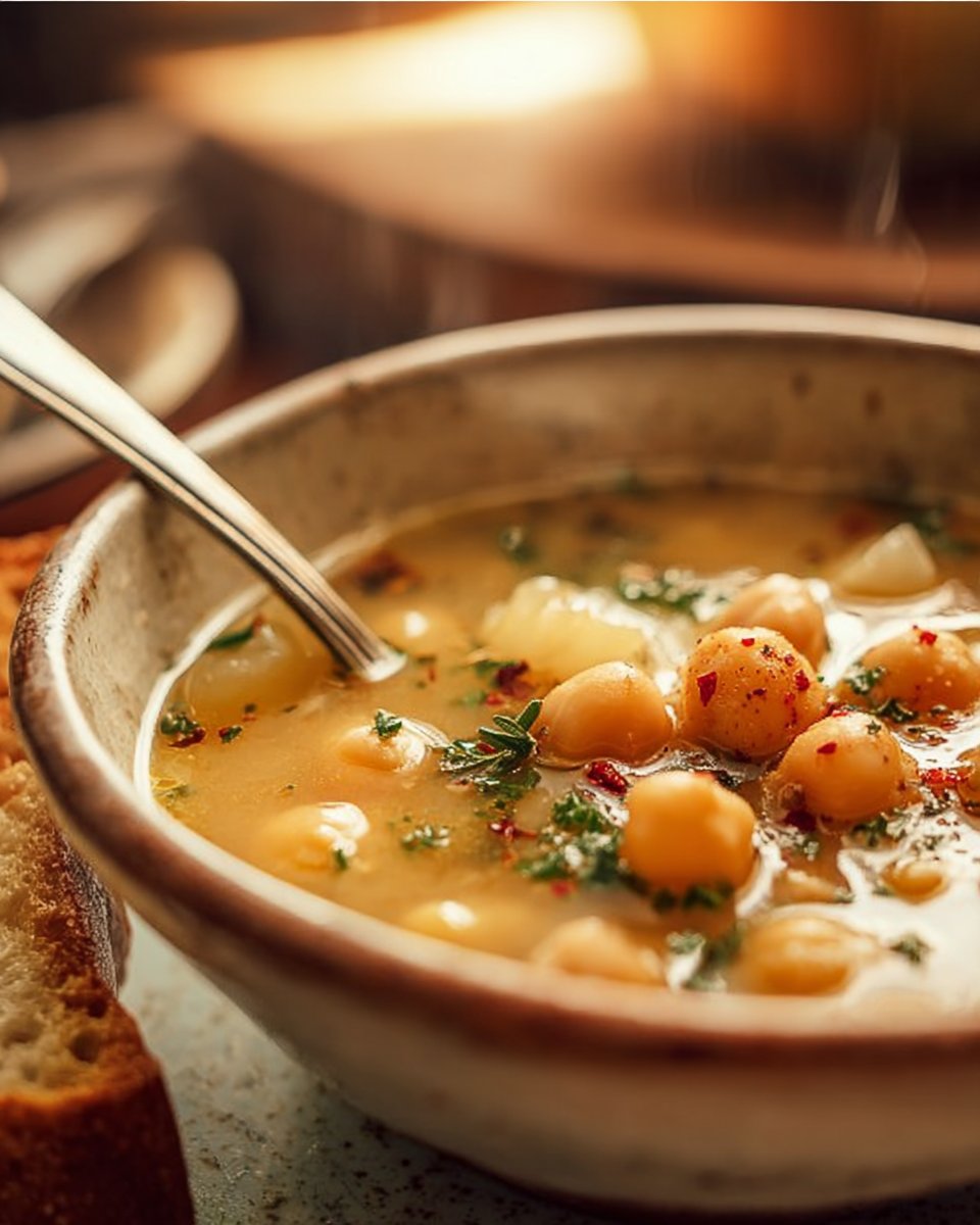 Garlic Chickpea Soup