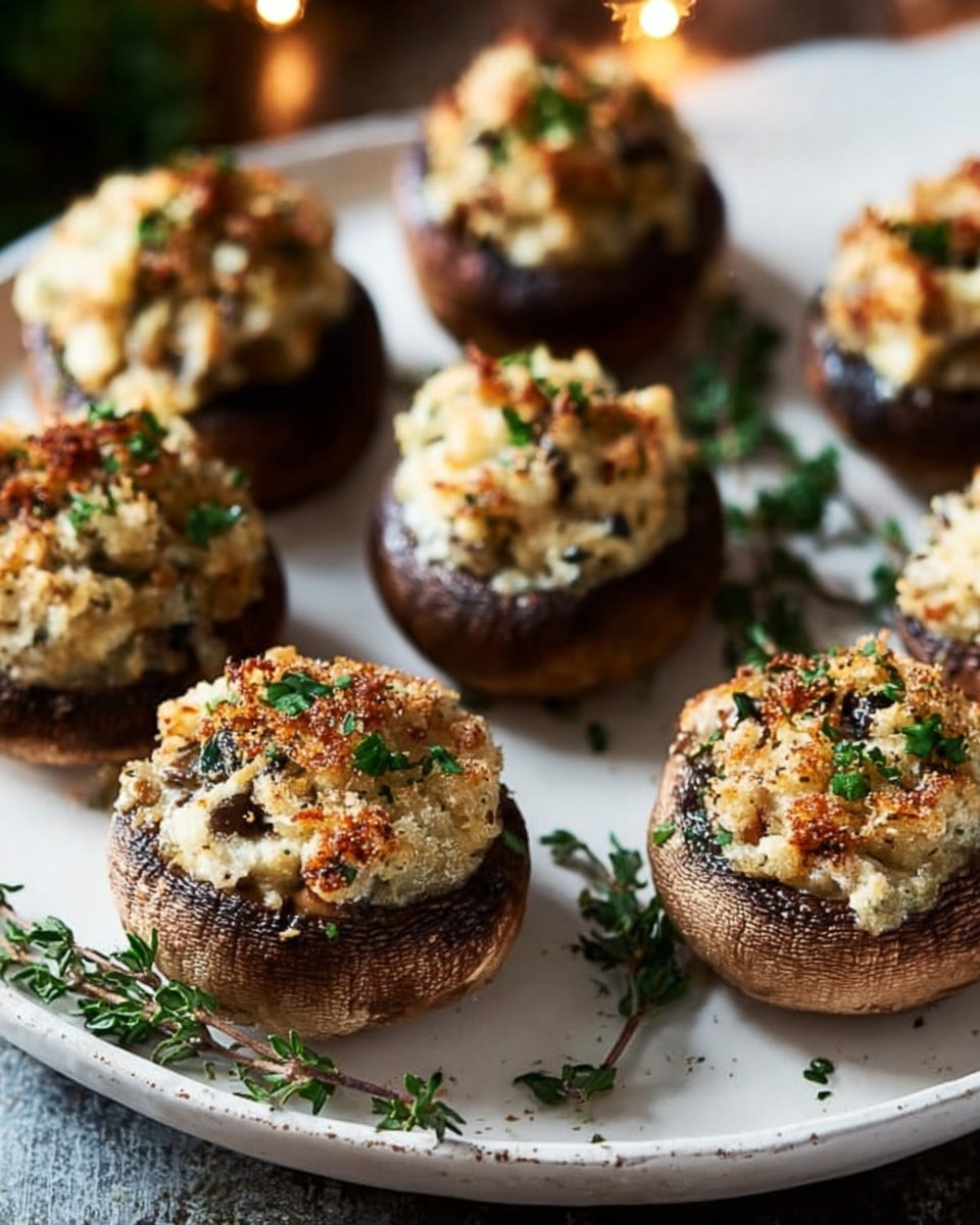 Best Christmas Stuffed Mushrooms