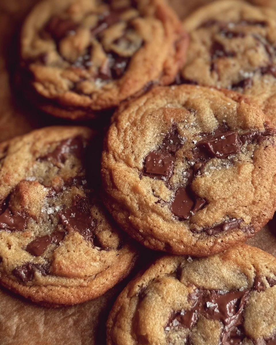 Freshly baked chewy chocolate chip cookies on a cooling rack