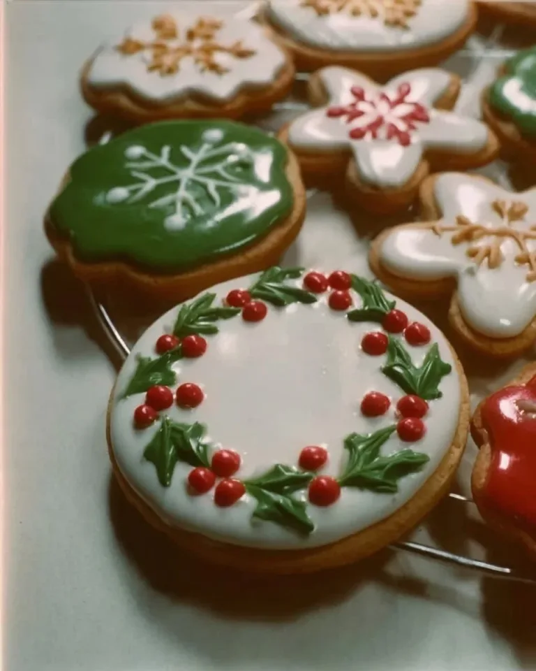 Beautifully decorated Christmas cookies in various festive designs