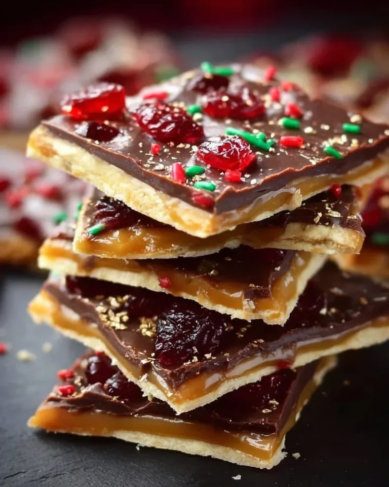 Delicious homemade Christmas Crack candy with chocolate and nuts