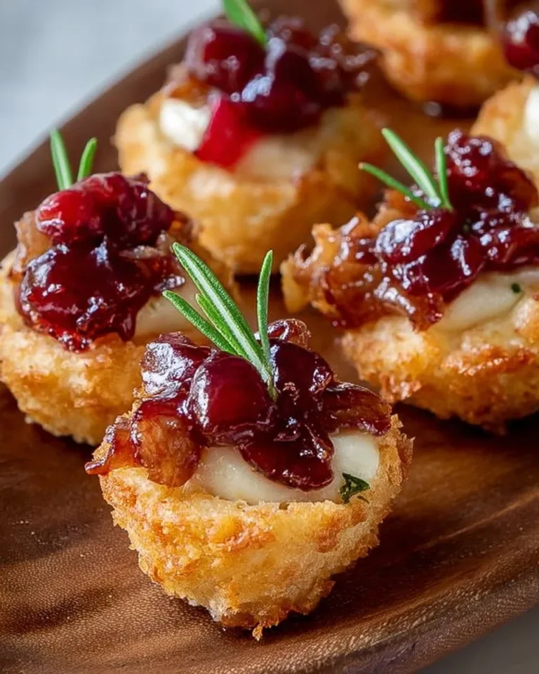 Delicious Cranberry Brie Bites served on a platter with festive garnishes.