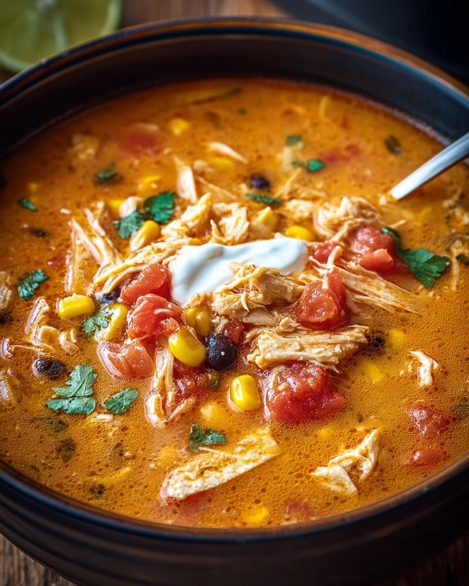 Crockpot Chicken Tortilla Soup