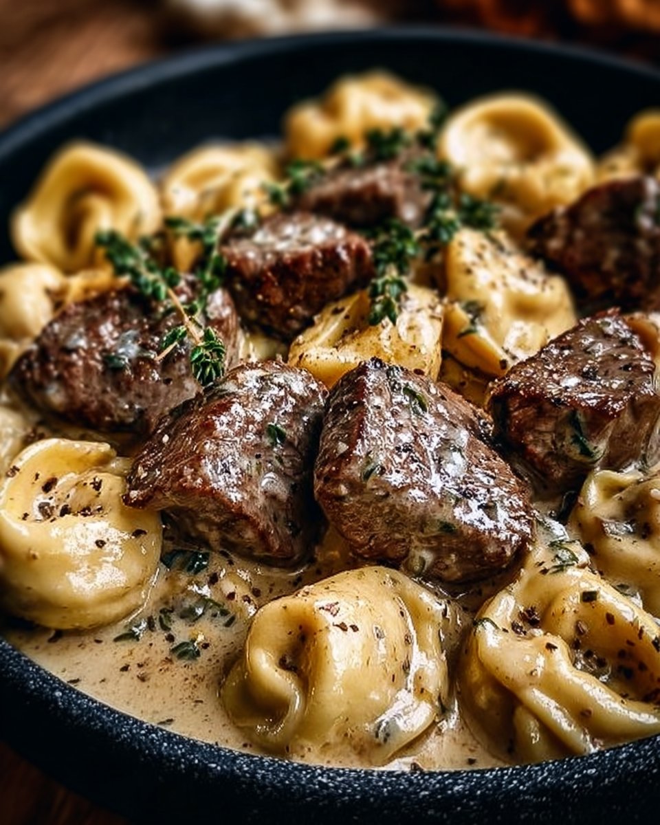 Cracked Garlic Steak Tortellini in Creamhouse Sauce Bliss