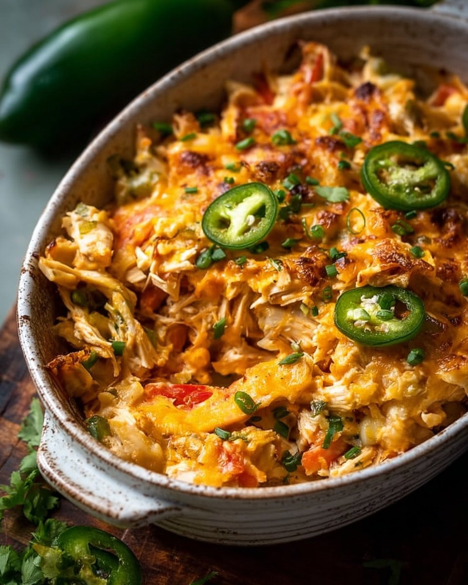 Jalapeño Buffalo Chicken Casserole