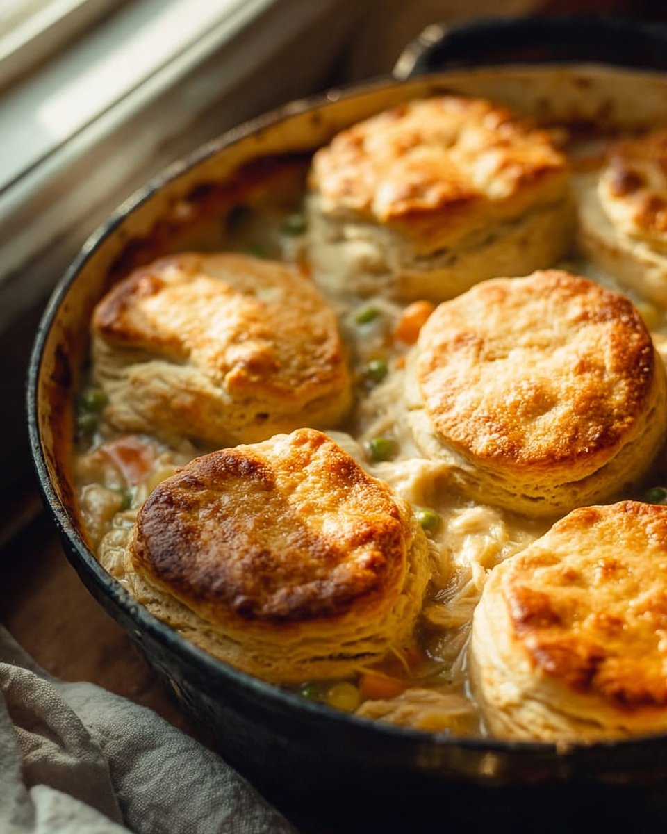 Chicken Pot Pie with Biscuits