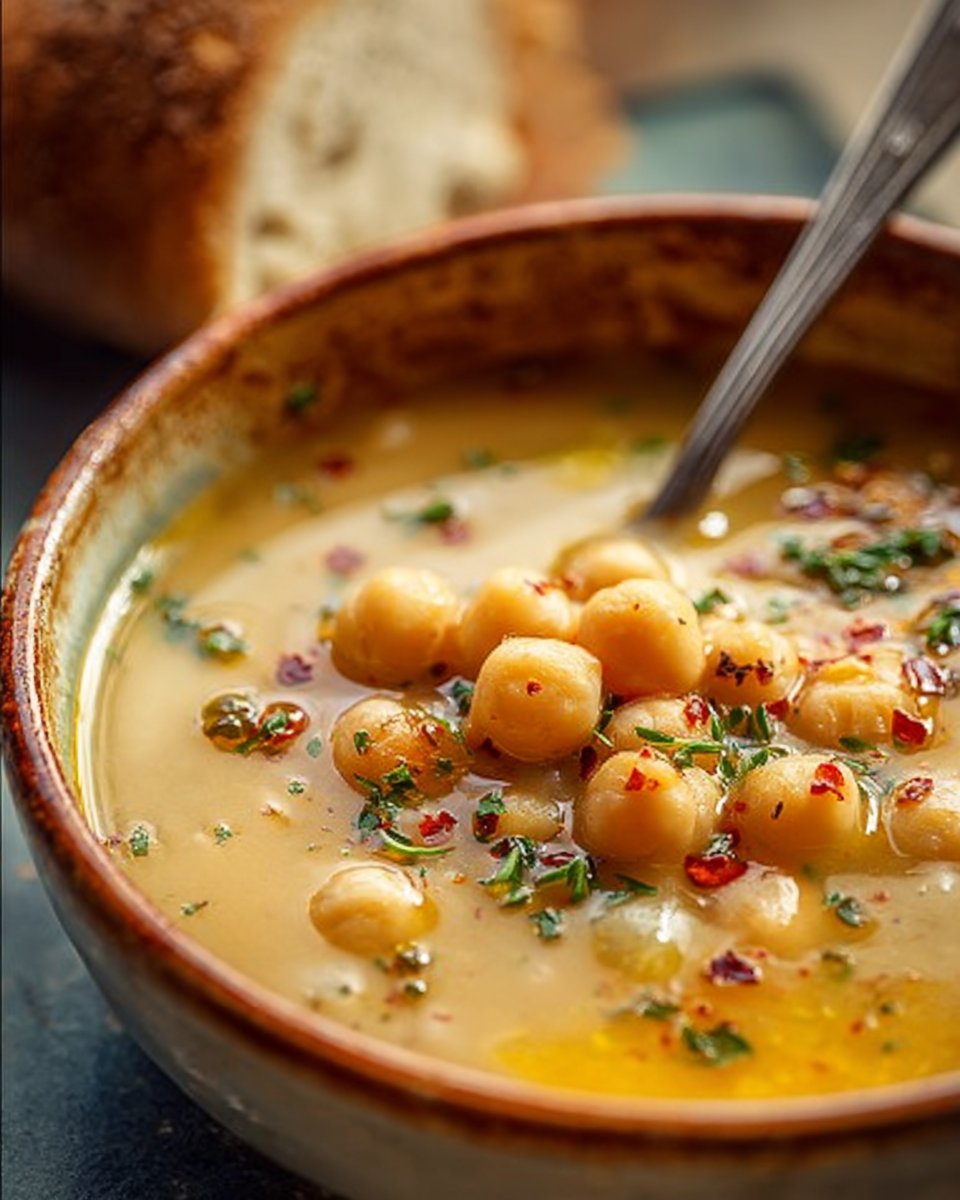 Garlic Chickpea Soup