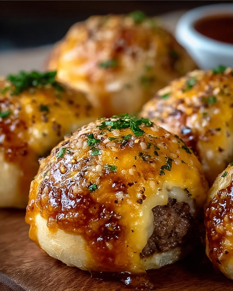 Garlic Parmesan Cheeseburger Bombs