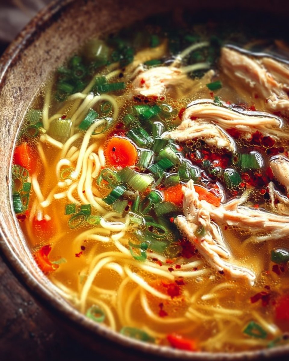 Classic Ginger Garlic Chicken Noodle Soup