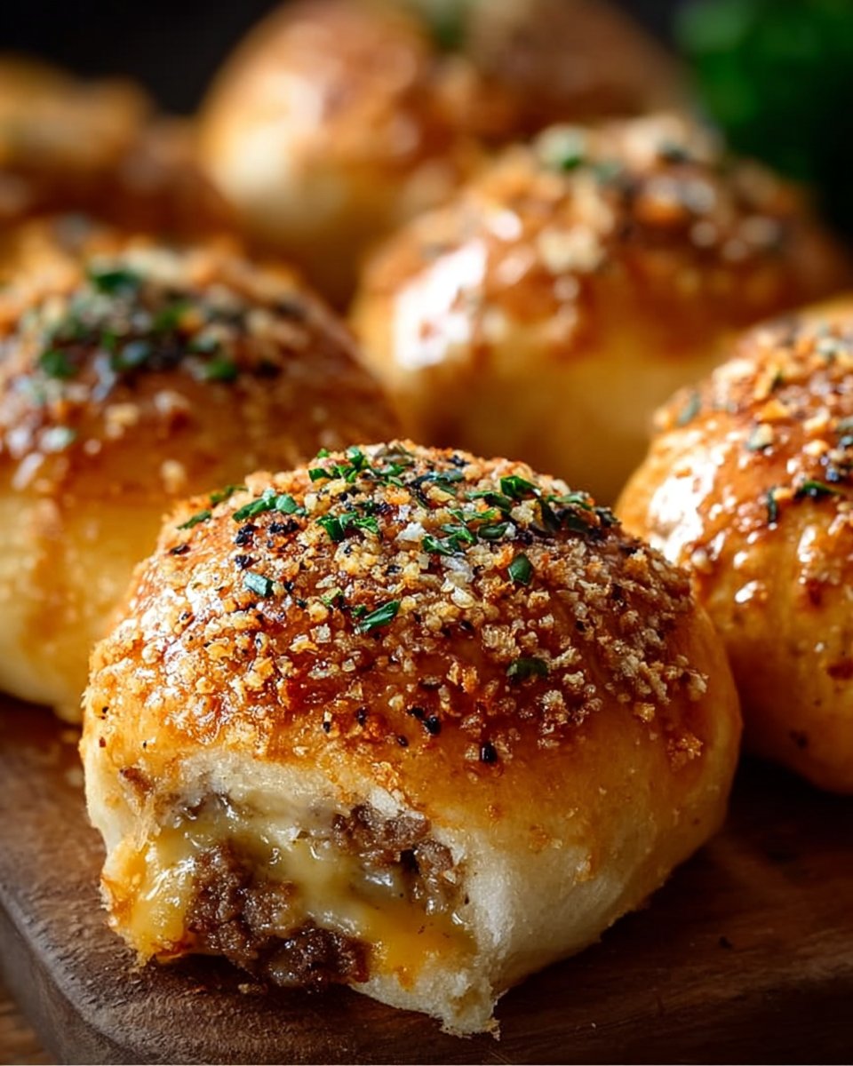Garlic Parmesan Cheeseburger Bombs