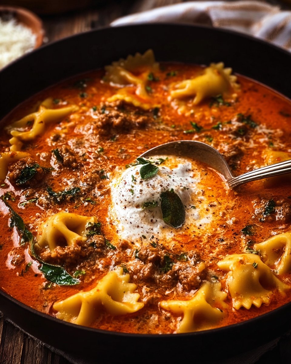 BEST EVER One-Pot Lasagna Soup Recipe!