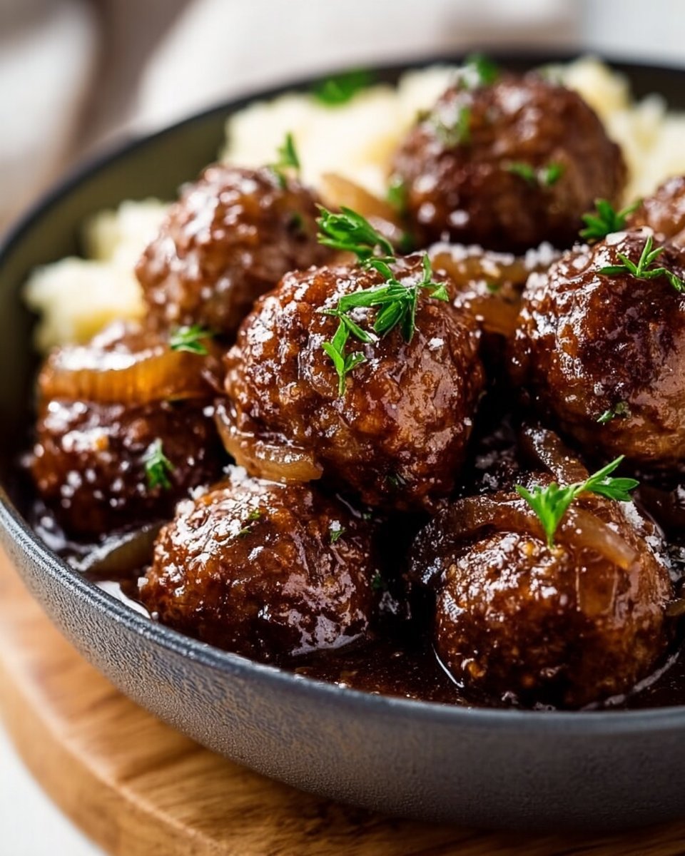 Crockpot French Onion Meatballs Recipe
