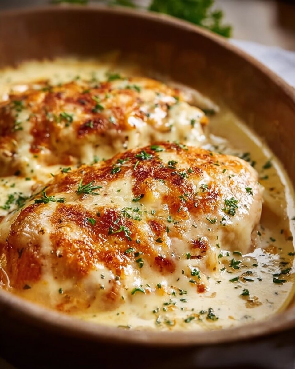 Smothered Cheesy Sour Cream Chicken
