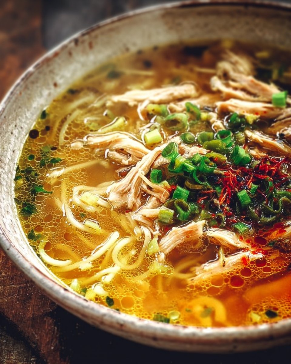 Classic Ginger Garlic Chicken Noodle Soup