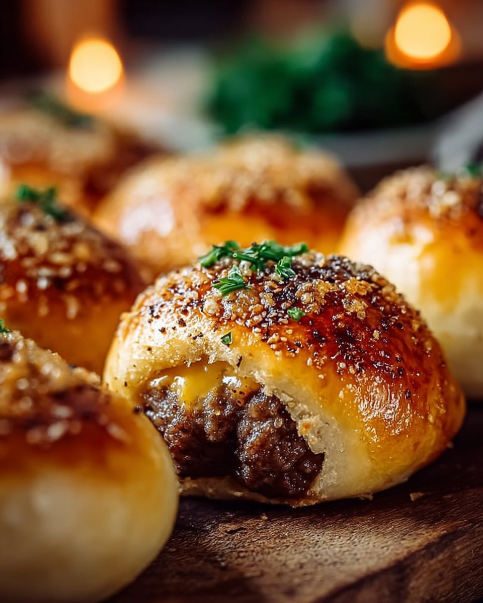Garlic Parmesan Cheeseburger Bombs