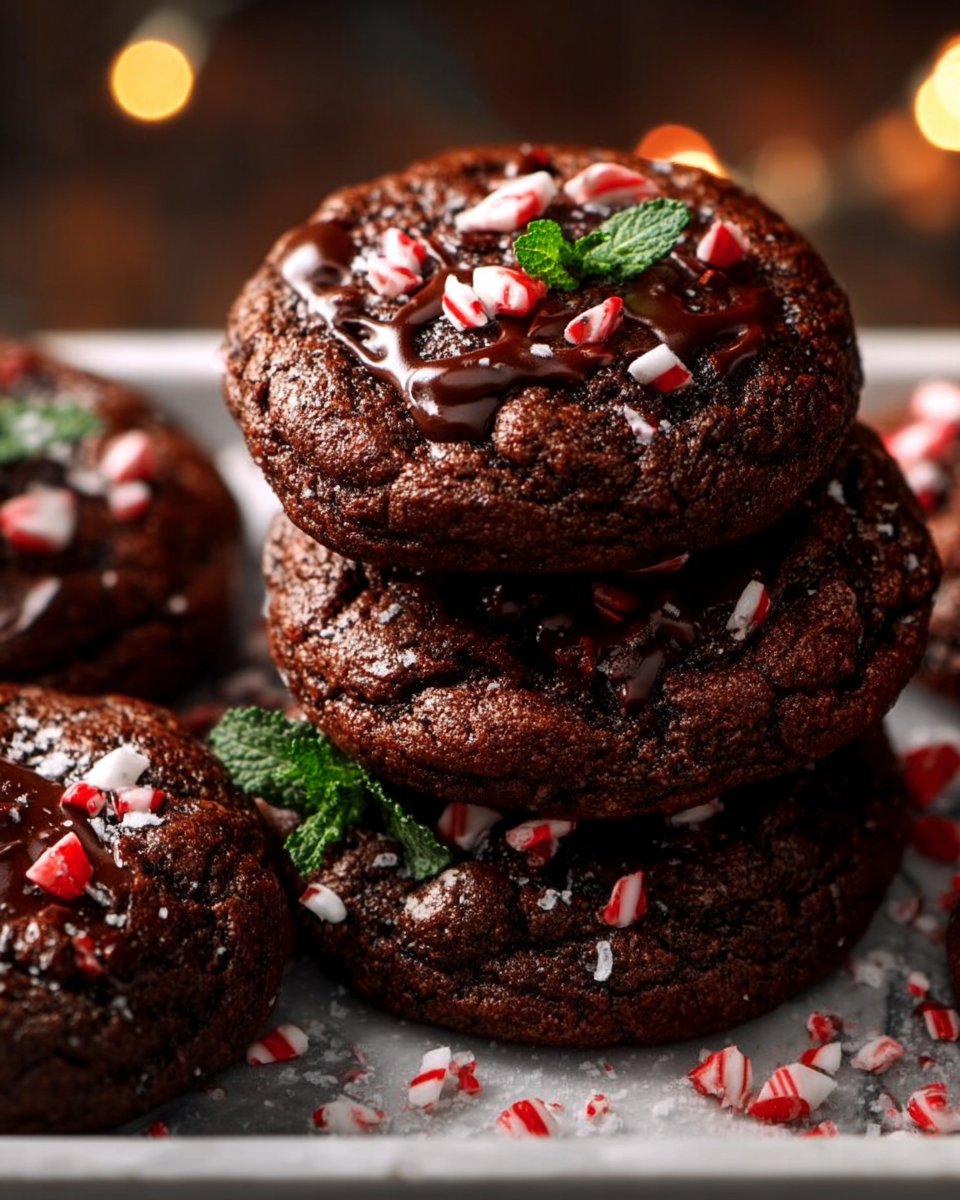 Peppermint Brownie Cookies