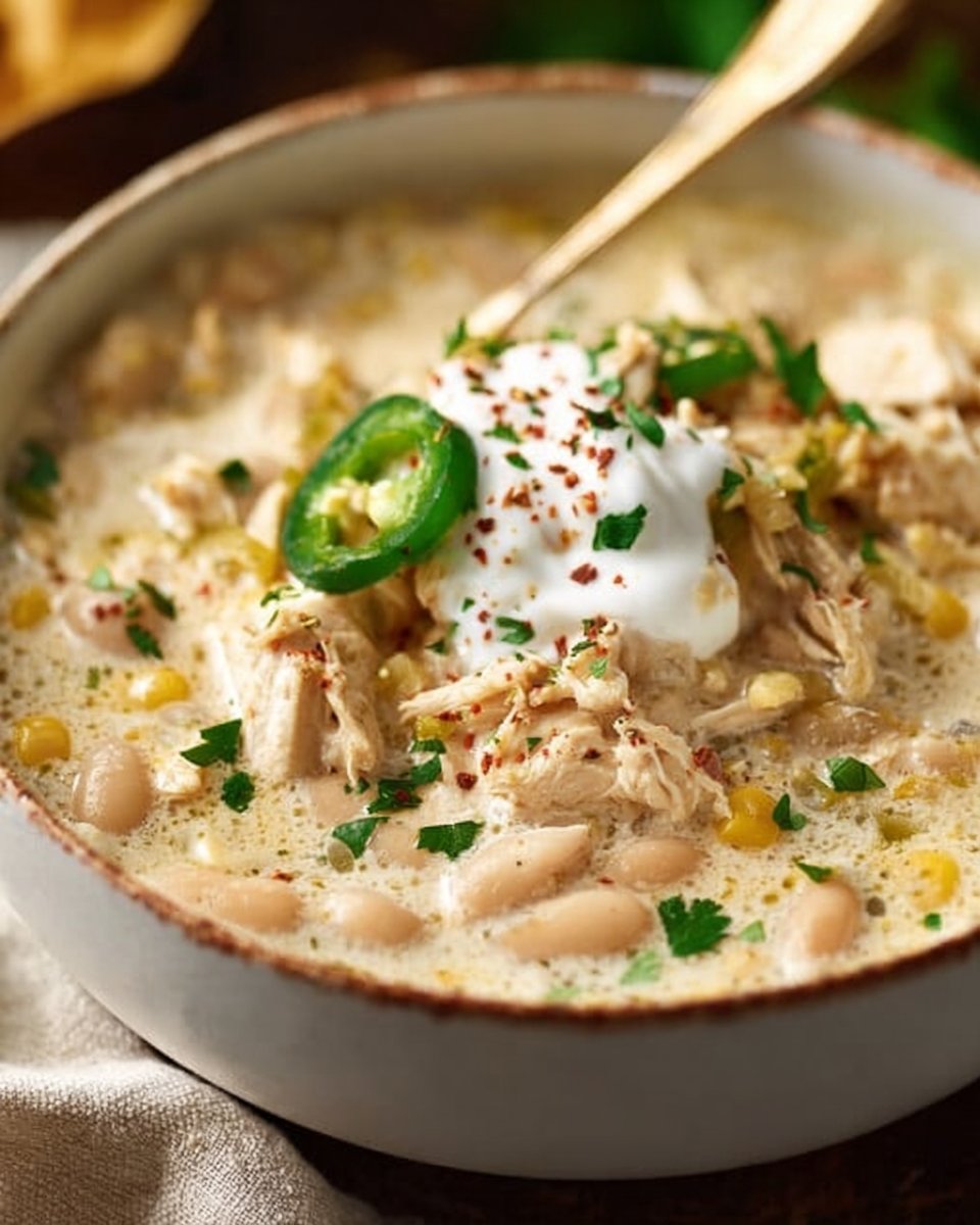 Creamy Crockpot White Chicken Chili - The Chunky Chef