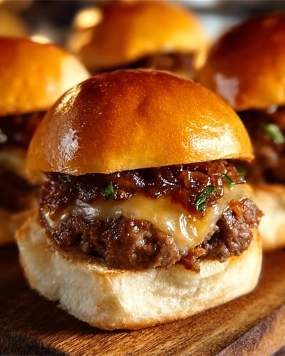 Cheesy Beef and Sausage Sliders