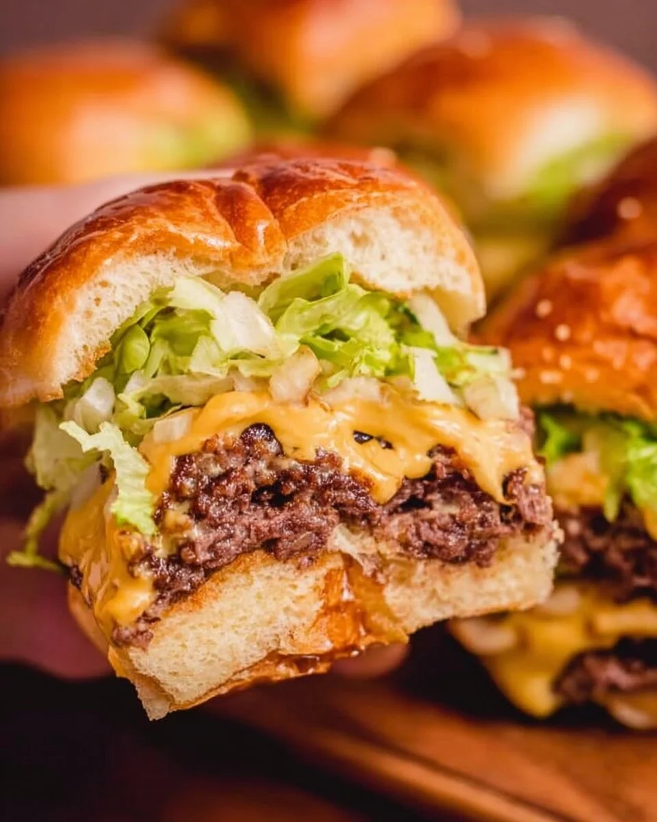 Big Mac sliders served with fresh toppings and condiments