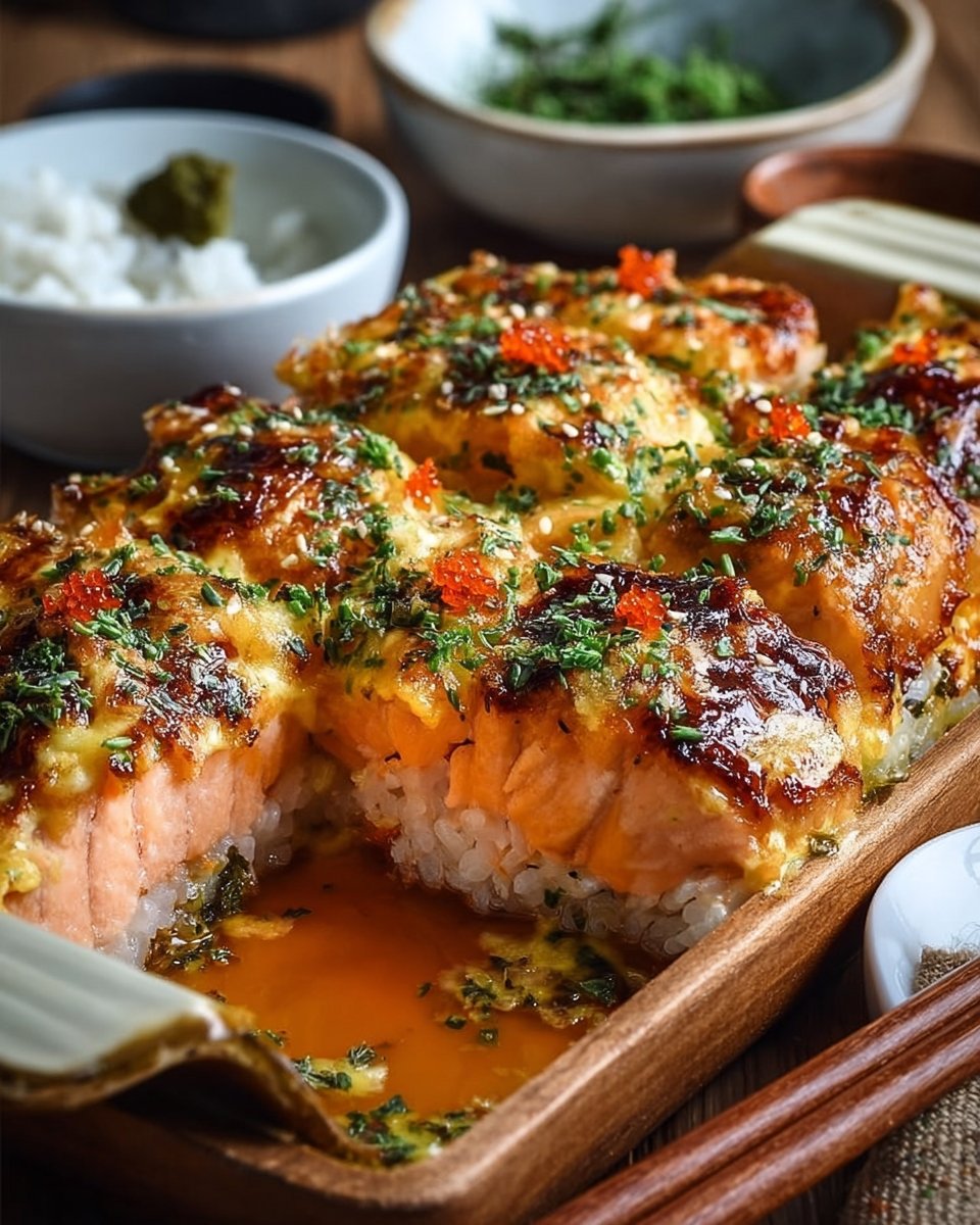 Spicy Salmon Sushi Bake Recipe