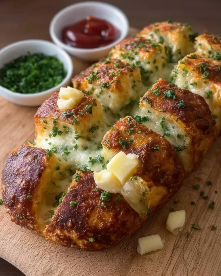 Cheesy stuffed garlic bread rolls, golden and melted with gooey cheese and garlic.
