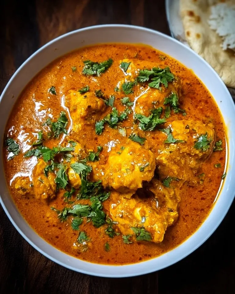 Delicious Indian Chicken Curry served in a bowl with aromatic spices