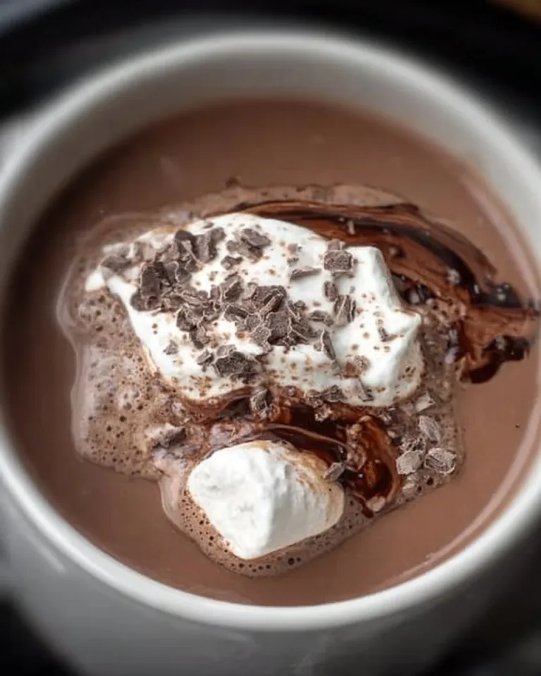 Creamy Crock Pot hot chocolate served in a cozy mug with whipped cream