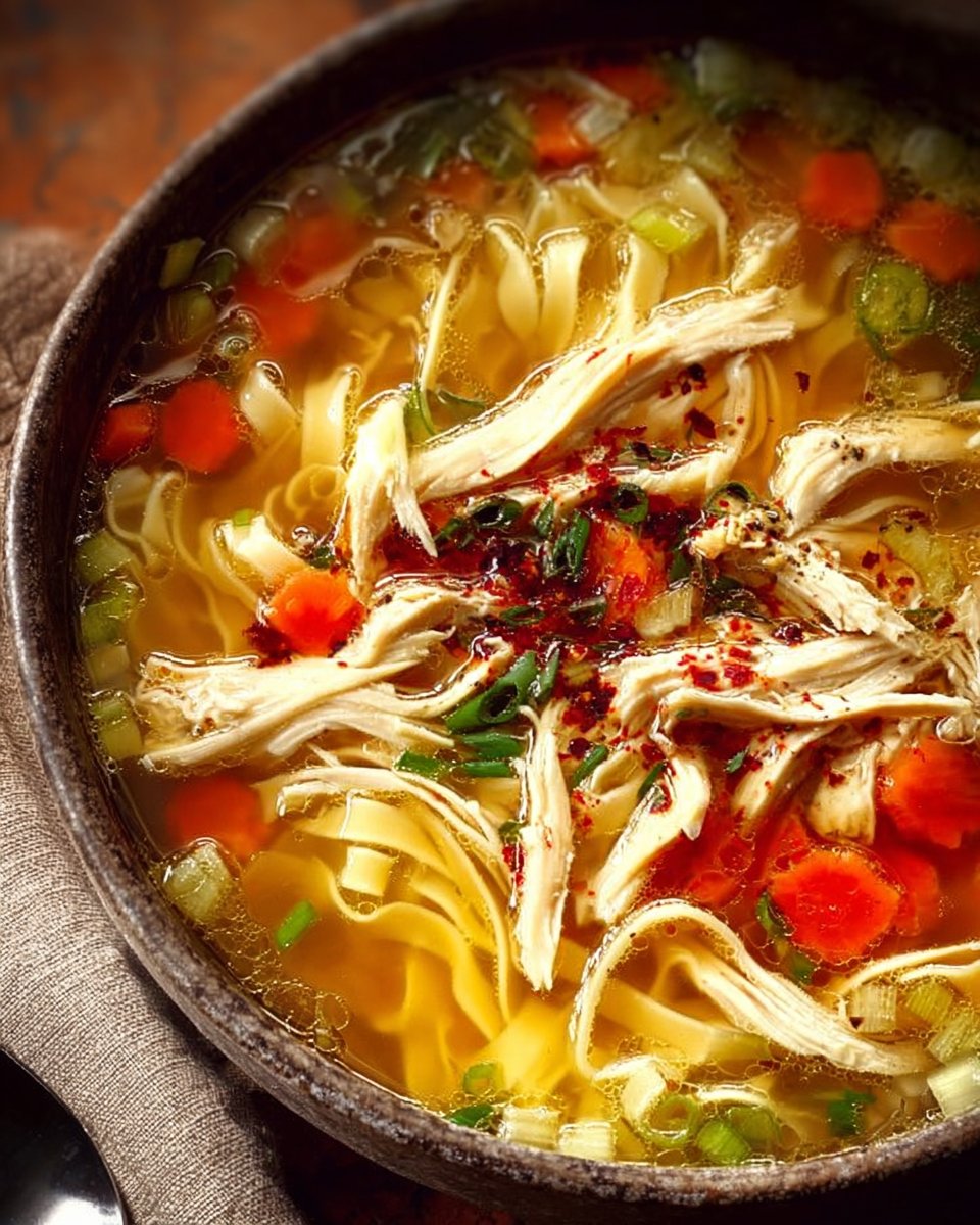 Classic Ginger Garlic Chicken Noodle Soup