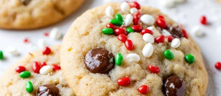 Plate of easy Christmas cookies decorated with icing and sprinkles