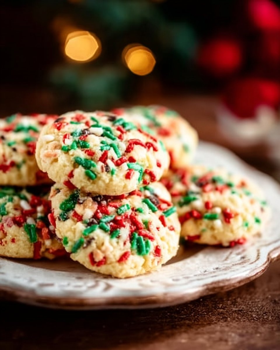 Christmas Sprinkle Pudding Cookies