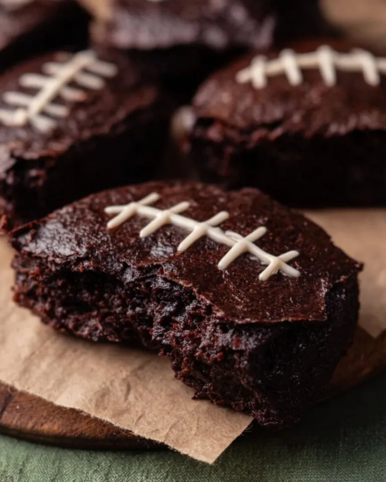Delicious homemade Football Brownies decorated for game day