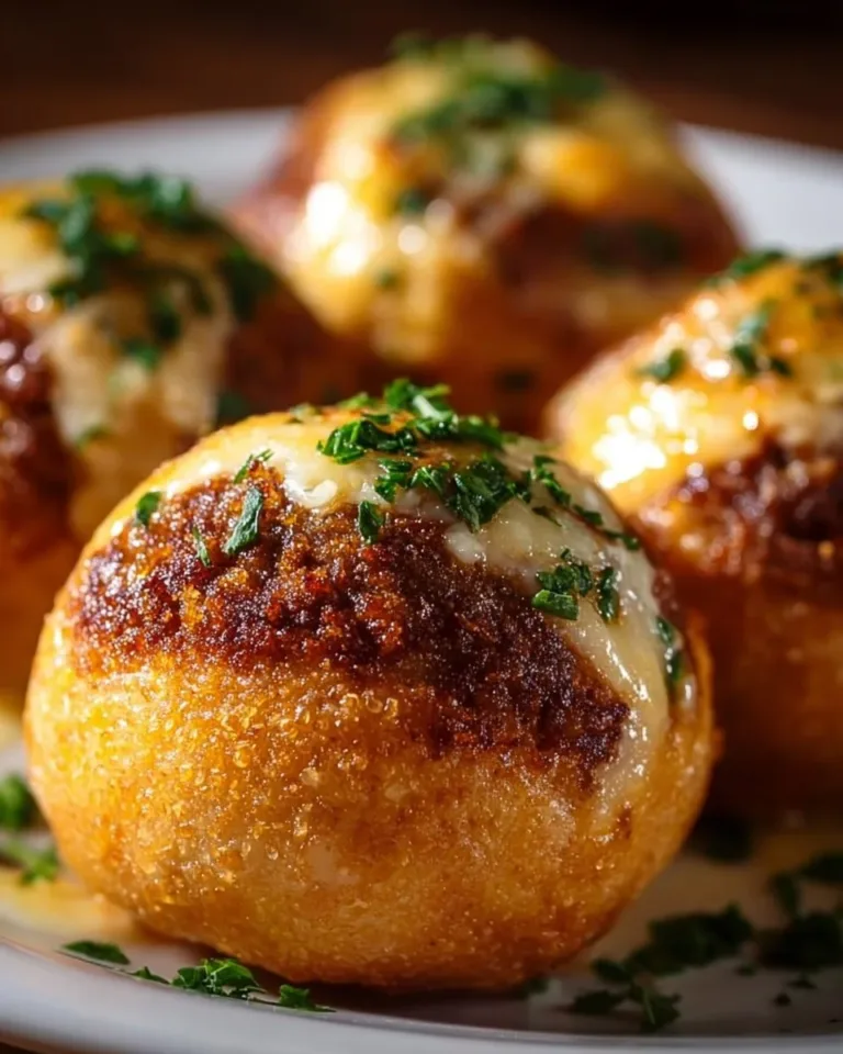 Garlic Parmesan Cheeseburger Bombs with melted cheese and savory garlic flavor