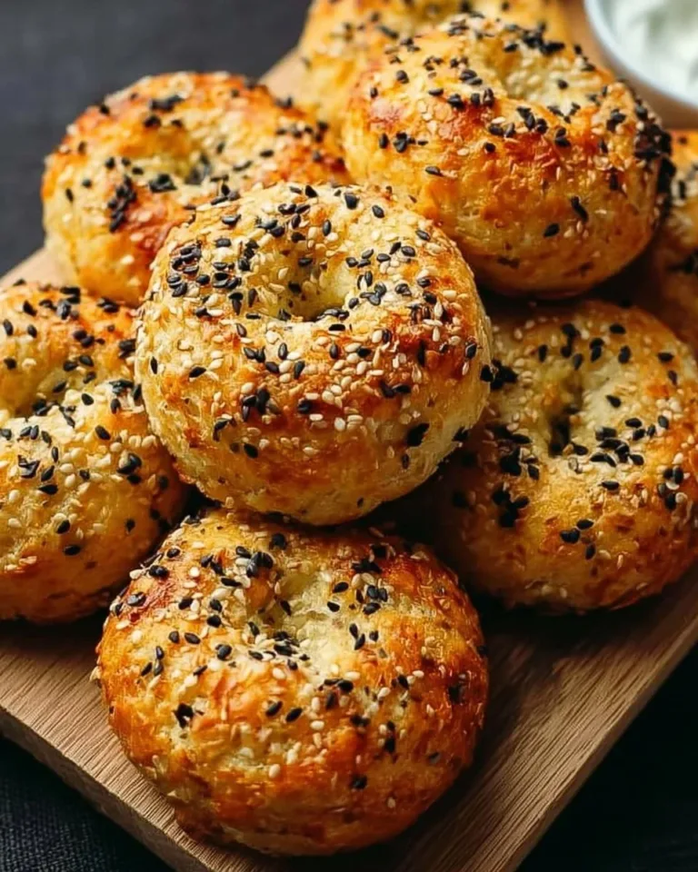 Plate of high-protein bagel bites for a nutritious snack