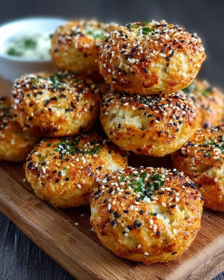High-Protein Bagel Bites platter with toppings and herbs
