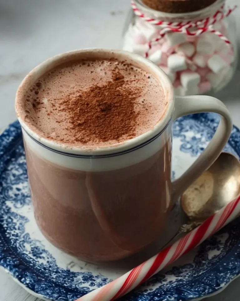 Delicious homemade hot chocolate mix in a jar with cocoa and marshmallows