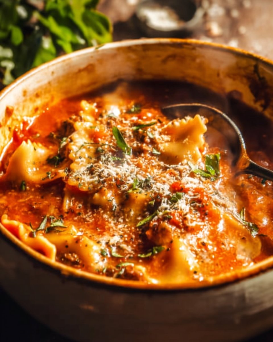 Easy Creamy Lasagna Soup