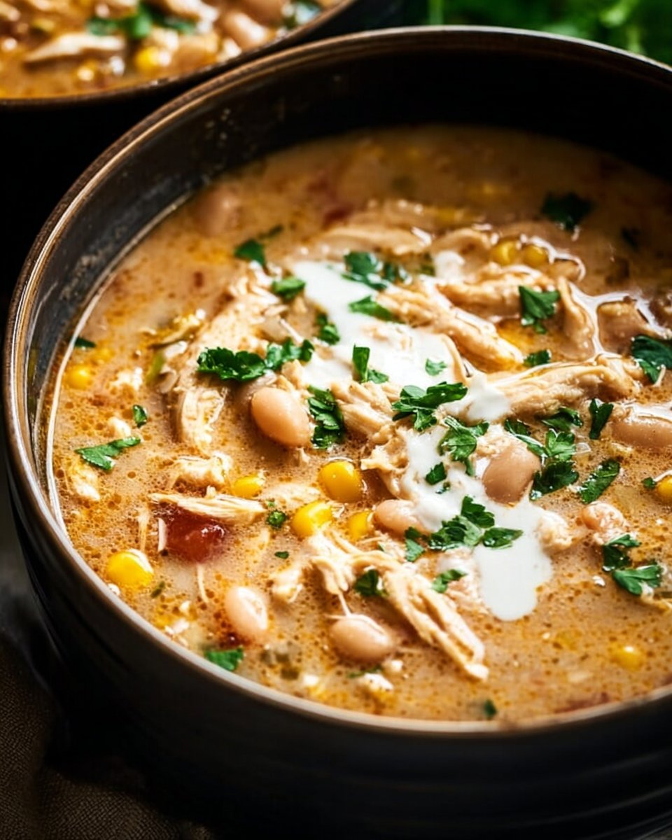 Easy Crockpot White Chicken Chili Soup