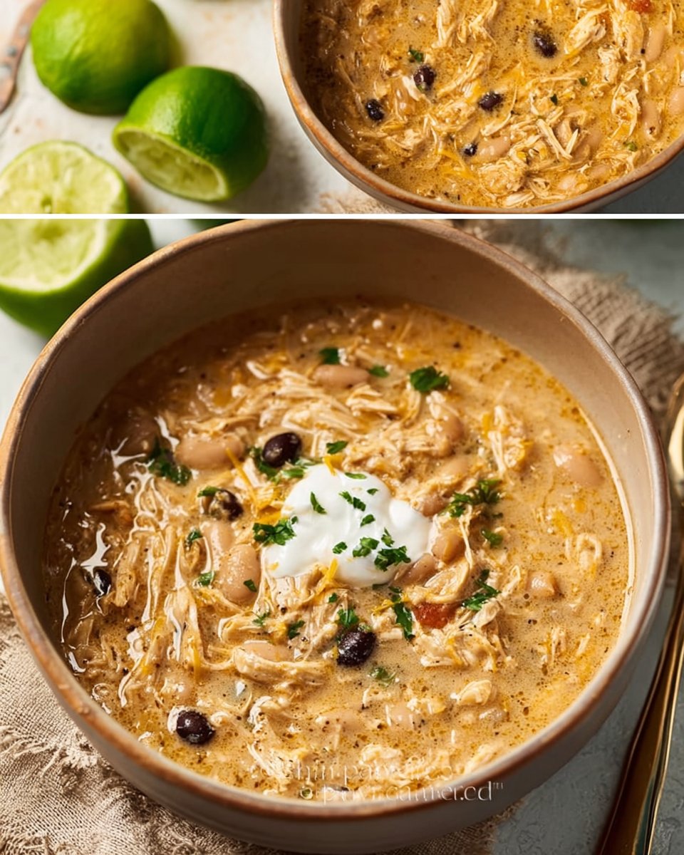 Crockpot White Chicken Chili with Cream Cheese