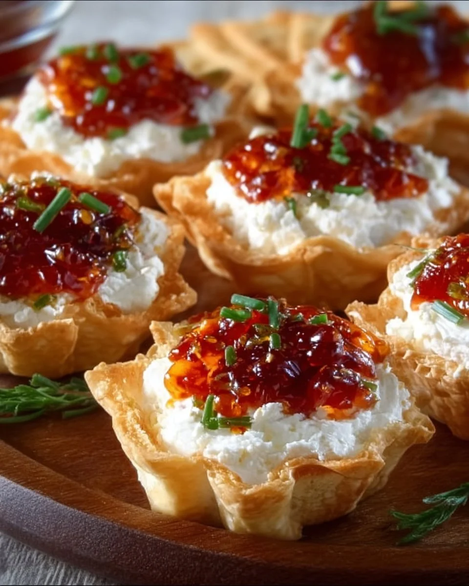 Quick pepper jelly cream cheese appetizer dip served in a bowl