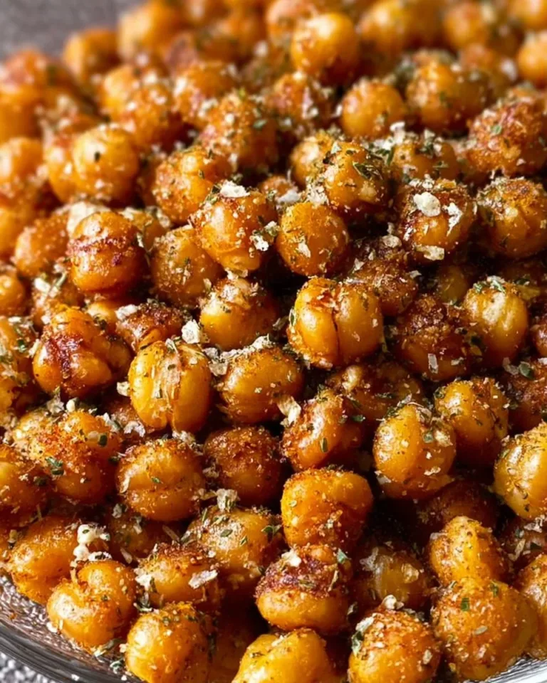 Ranch flavored crispy roasted chickpeas in a bowl