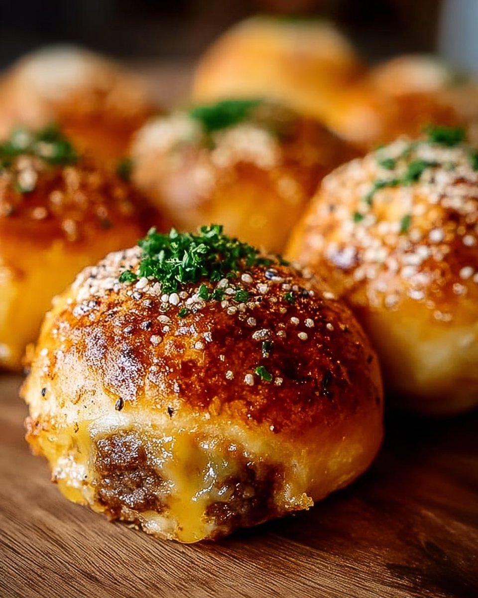 Garlic Parmesan Cheeseburger Bombs