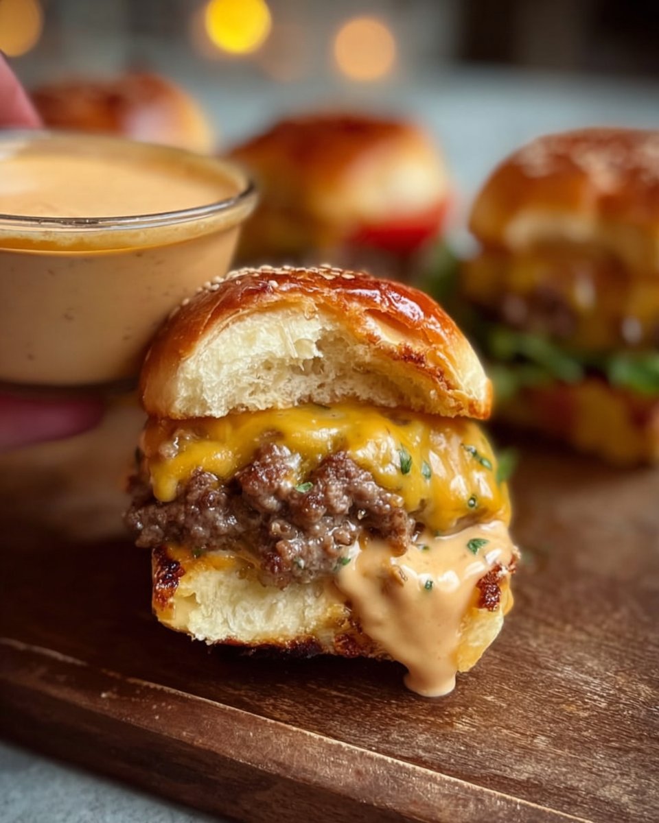 Hawaiian Roll Cheeseburger Sliders