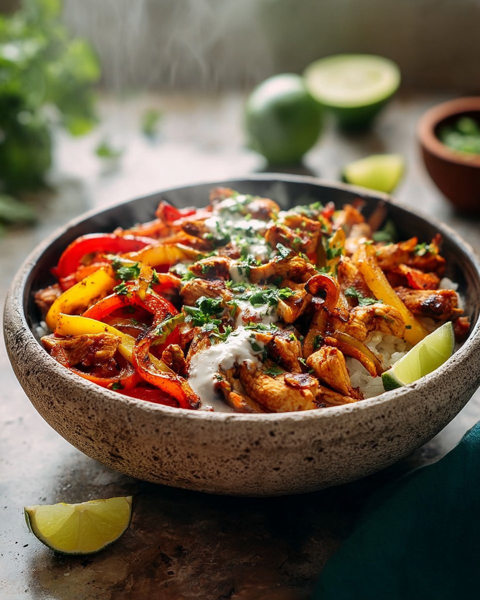Juicy Chicken Fajitas Bowl