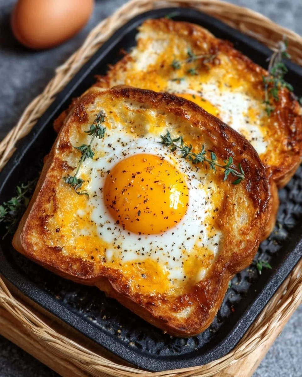Delicious Air Fryer Egg and Cheese Toast served on a plate
