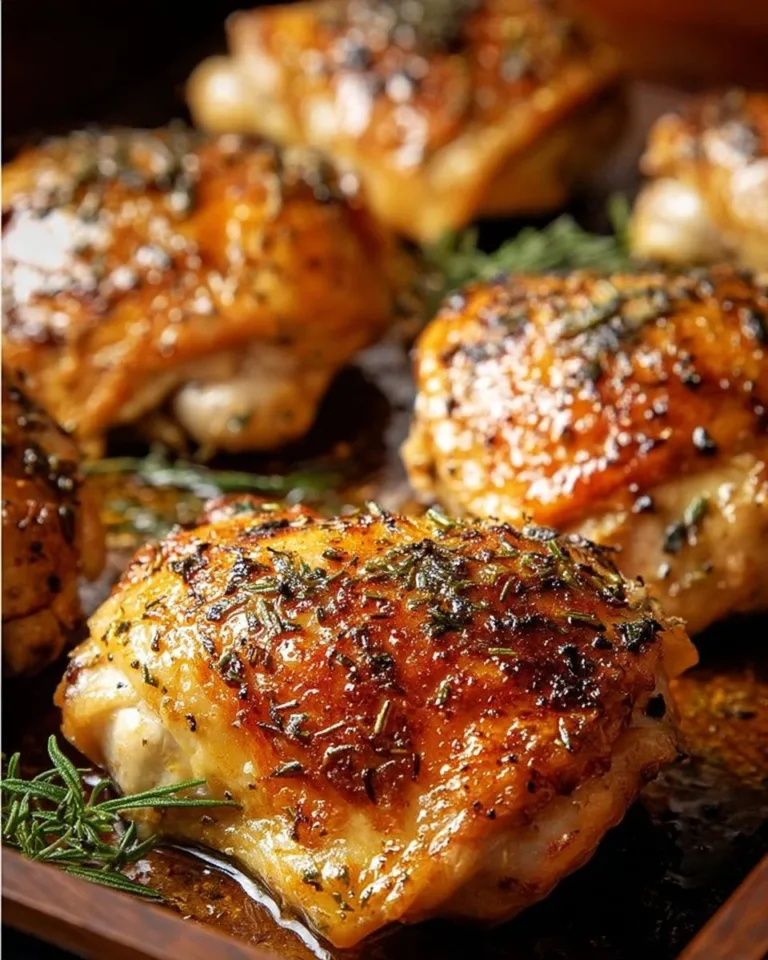 Oven-baked boneless skinless chicken thighs prepared in five easy steps for juicy flavor