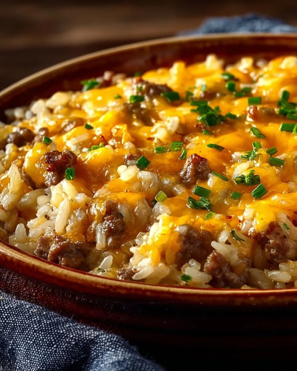 Cheesy Hamburger Rice Casserole