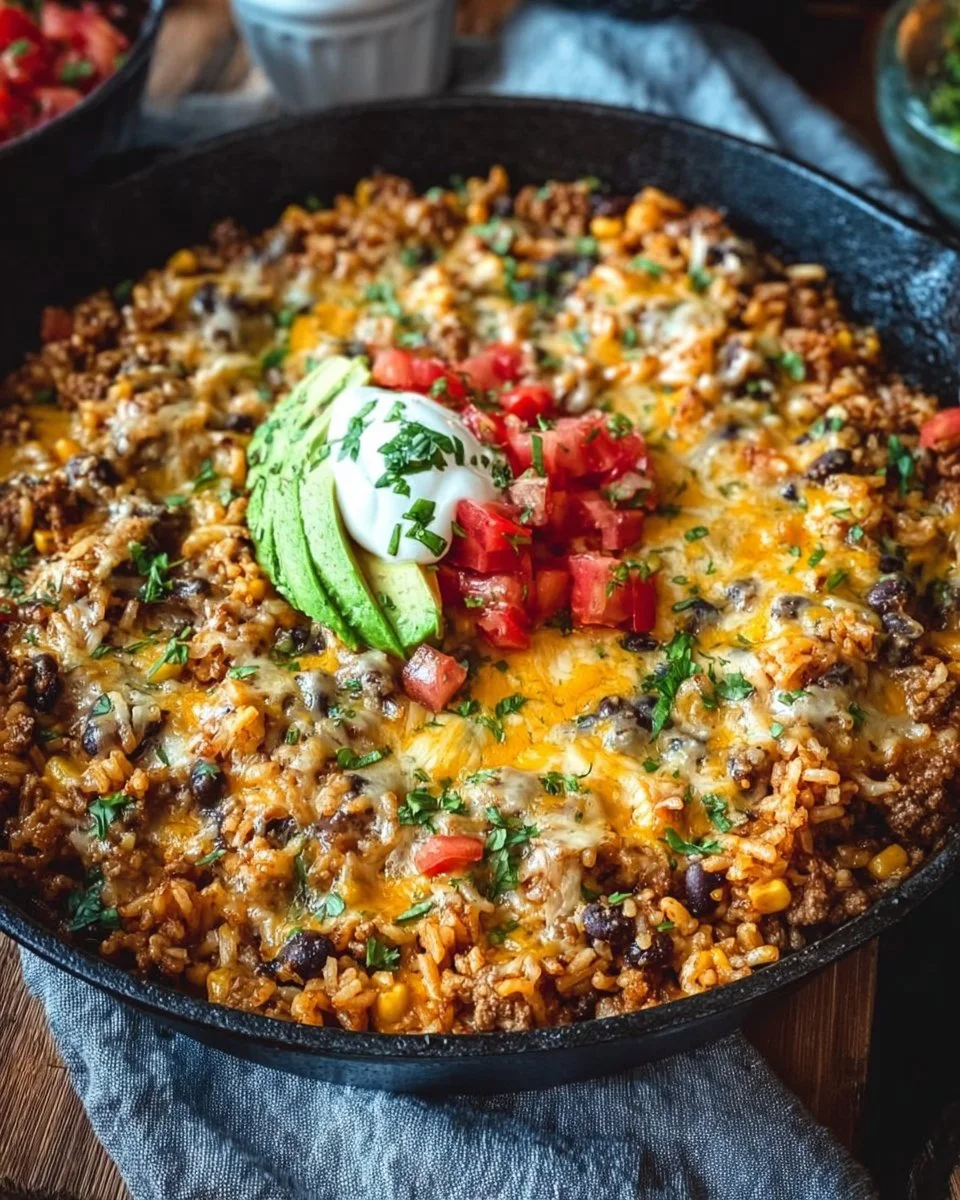 Cheesy Taco Rice Skillet