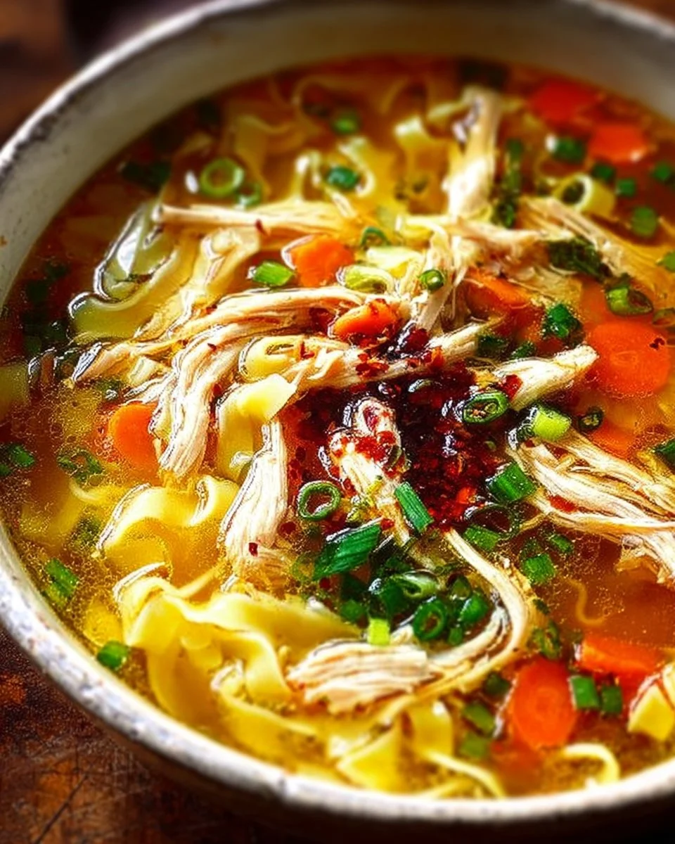 Classic Ginger Garlic Chicken Noodle Soup