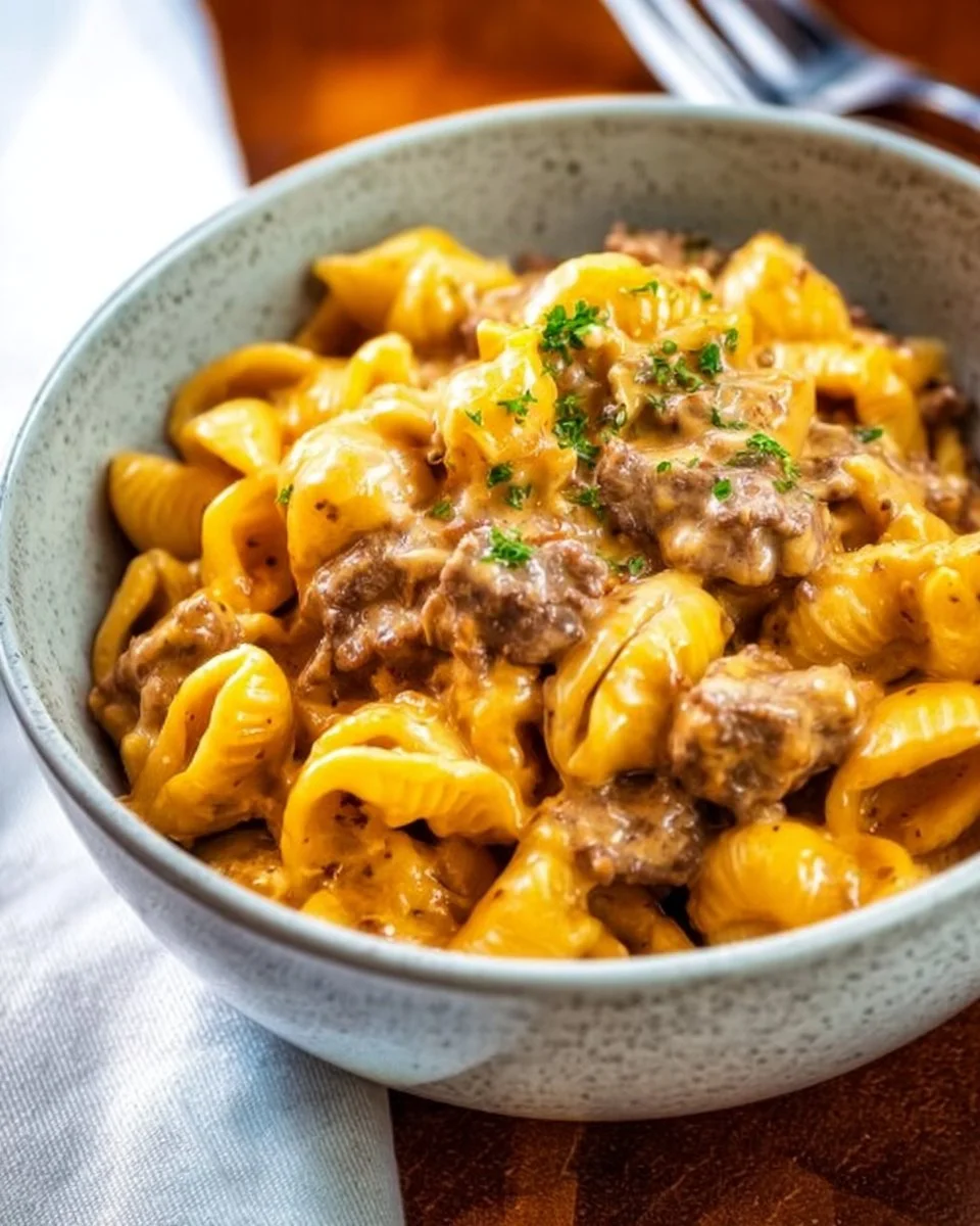 Creamy Beef and Cheese Pasta